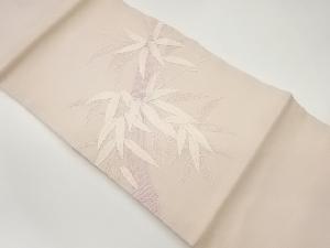 紗 竹に笹模様刺繍名古屋帯